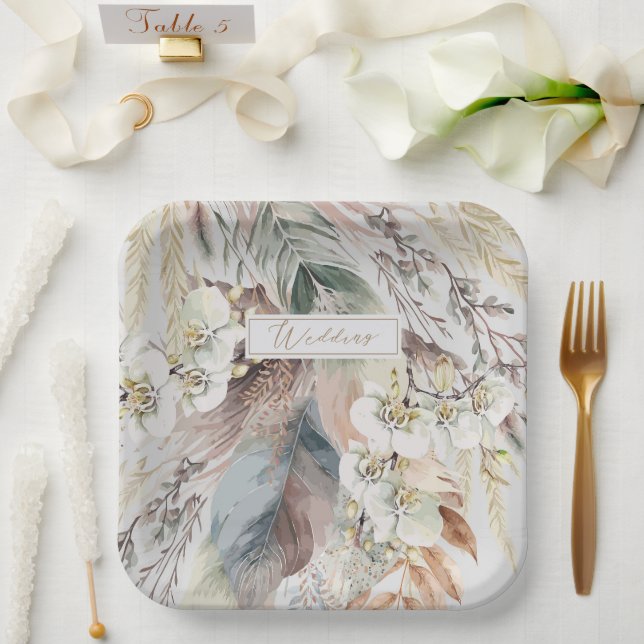 Boho Style Paper Plate (Wedding)