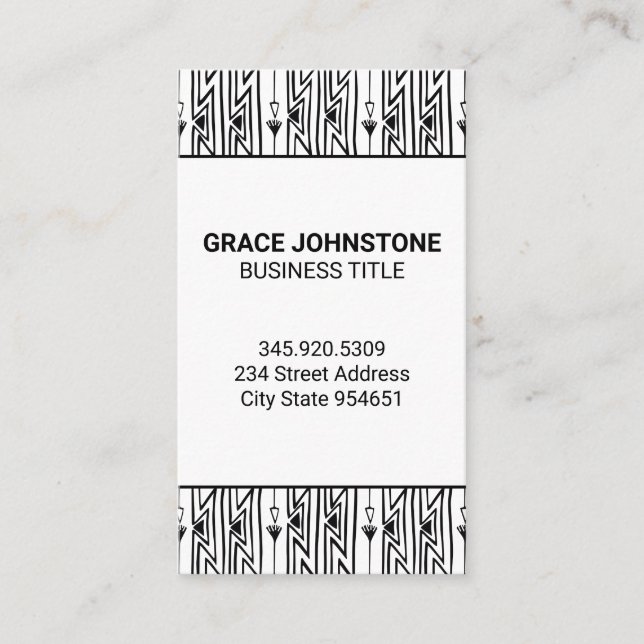 Boho Style Pattern Business Card (Front)