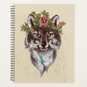 Boho Style Wolf Halo Portrait