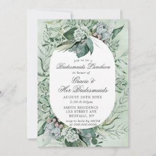 Boho Succulent Bridesservantes Luncheon Invitation