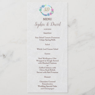 Boho Succulent Cactus Wreath Wedding Menu