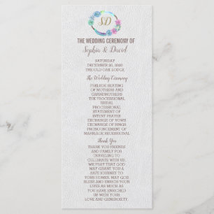 Boho Succulent Cactus Wreath Wedding Programme