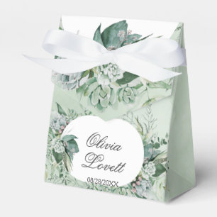 Boho Succulent Greenery Bridal Shower Favor Box