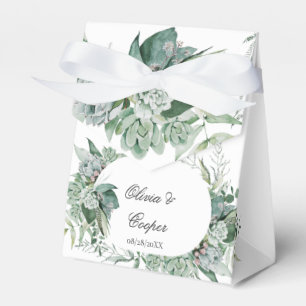 Boho Succulent Greenery Wedding Favor Box