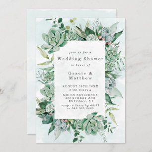 Boho Succulent verdure Invitations Wedding showers