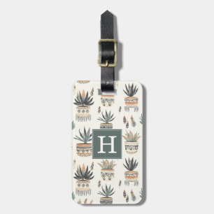 Boho Succulents And Cacti Luggage Tag