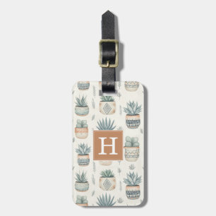 Boho Succulents And Cacti Luggage Tag
