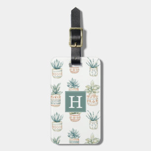 Boho Succulents And Cacti Luggage Tag