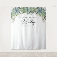 Boho succulents eucalyptus gold frame wedding
