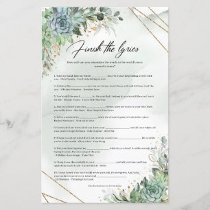 Boho succulents greenery gold Finish the Lyric