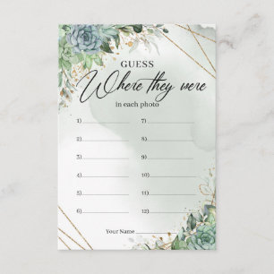 Boho succulents or vert Où ils étaient carte