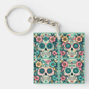 Boho SugarSkulls Keychain