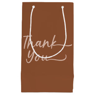 Boho Summer Brown Terracotta Trendy Thank You Favo Small Gift Bag