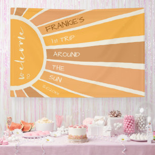 Boho Summer First Trip Around Sun Welcome Sign