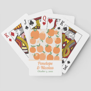 Boho Summer Orange Wedding Game Playing Cards