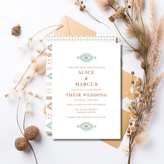 Boho Summer Southwestern Wedding Invitation (Boho Summer Southwestern Wedding Invitation)