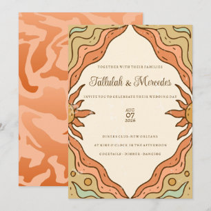Boho Summer Sun Wedding Invitation