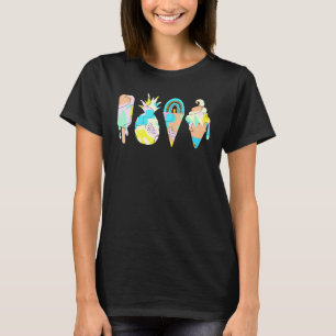 Boho Summer Sweet Popsicle Ice Cream Rainbow Pinea T-Shirt