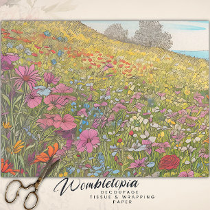 Boho Summer Wildflower Fields Colourful Decoupage Tissue Paper