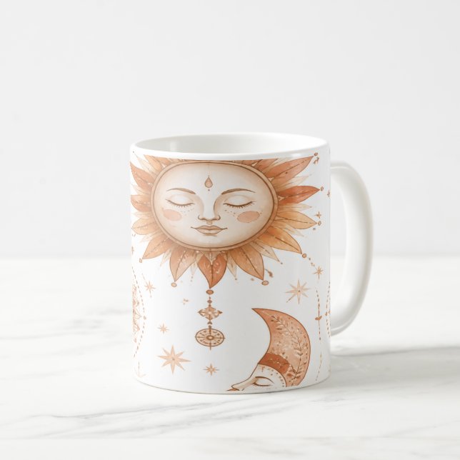 Boho Sun and Moon Celestial Mug (Front Right)