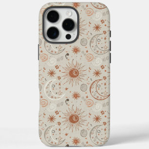 Boho Sun and Moon Pattern iPhone 16 Pro Max Case