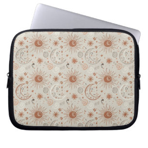 Boho Sun and Moon Pattern Laptop Sleeve