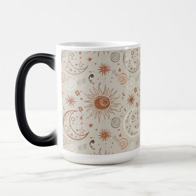 Boho Sun and Moon Pattern Magic Mug (Left)