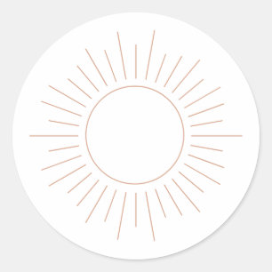 Boho Sun Baby Shower Classic Round Sticker