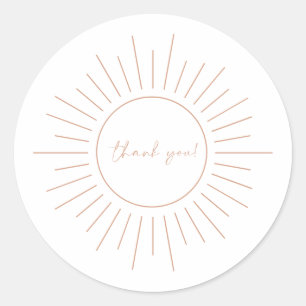 Boho Sun Baby Shower Classic Round Sticker