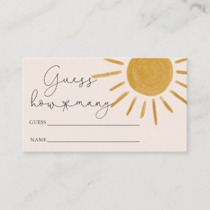 Boho Sun Baby Shower Guess How Many Enclosure Card