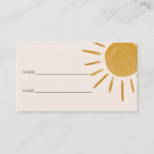 Boho Sun  Baby Shower Guess How Many Enclosure Card