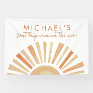 Boho Sun Birthday, Sunshine 1st Birthday Backdrop Banner