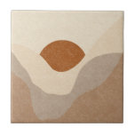 Boho Sun Desert Sand Tile<br><div class="desc">Abstract boho style sun,  desert and sand in cream,  terracotta,  sand colours. Great for kitchen backsplash accent,  bathroom tile,  single ceramic decorative tile,  and other creative applications for you DIY home projects. Available in 2 sizes.</div>