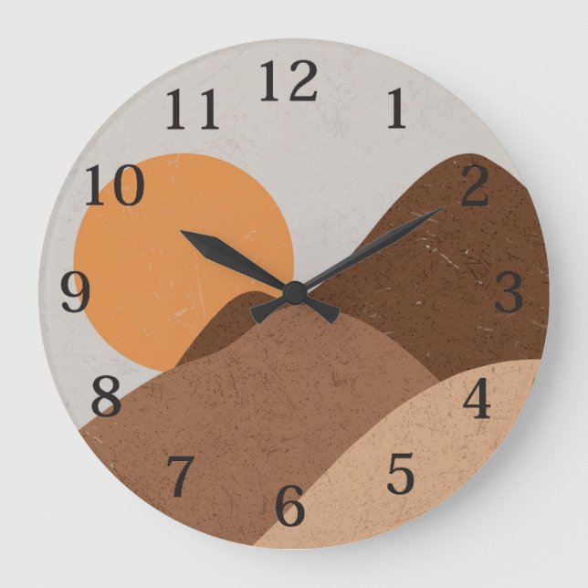Boho Sun Desert Wall Clock (Front)