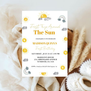 Boho Sun First trip around the Sun 1st birthday Invitation