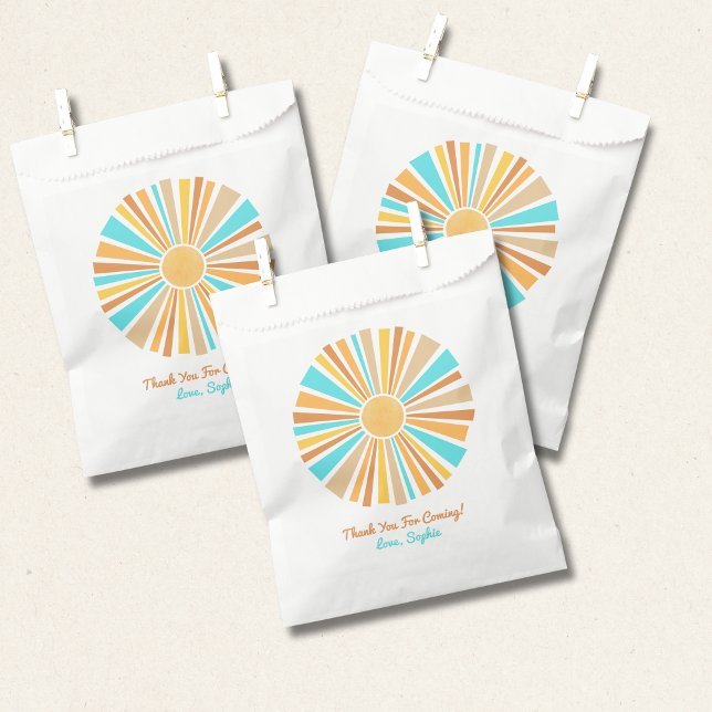 Boho Sun, Here Comes The Son, Retro Rainbow Favour Bag (Creator Uploaded)