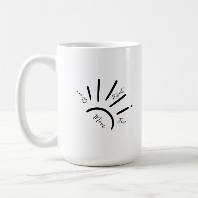Boho Sun Mom Kid's Name Sun Rays Mug (Left)