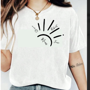 Boho Sun Mom Kid's Name Sun rays Women T-shirt