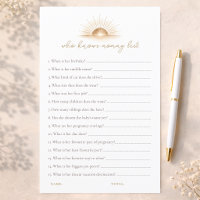 Boho Sun Neutral Baby Shower Who Knows Mommy Best