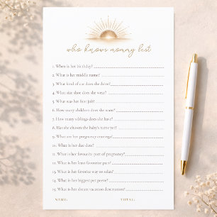 Boho Sun Neutral Baby Shower  Who Knows Mommy Best