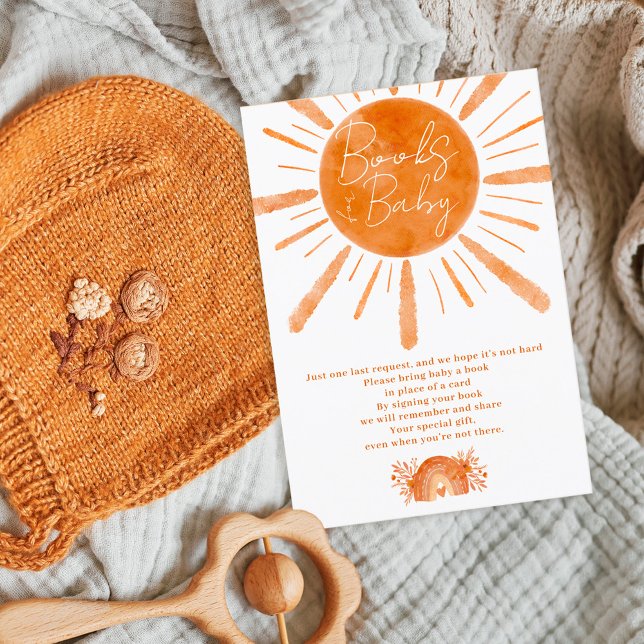 Boho sun rainbow orange bring a book enclosure card (Creator Uploaded)