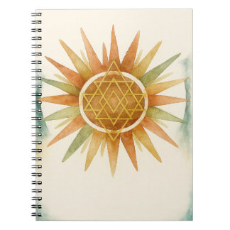 Boho Sunburst Watercolor Notebook – Personalized