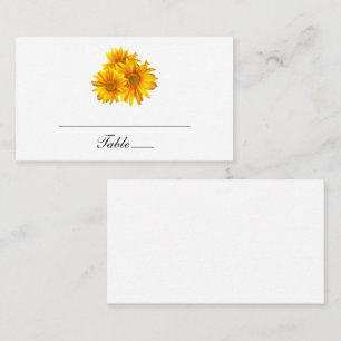 Boho Sunflower Country Yellow Floral Wedding Party Place Card