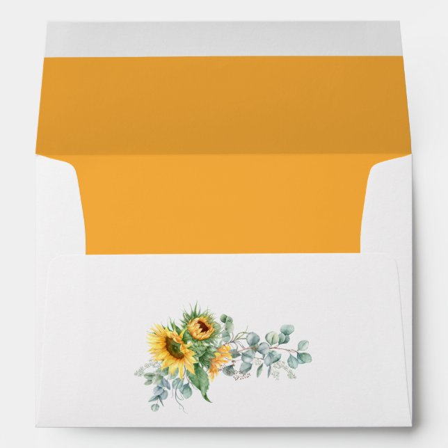 Boho Sunflower Eucalyptus Envelope (Back (Bottom))