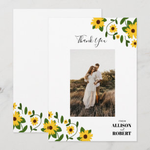 Boho Sunflower Patch Thank You Card