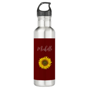 Boho Sunflower Red Simple Floral  710 Ml Water Bottle