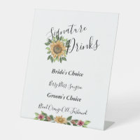 Boho Sunflower Rustic Wedding Signature Drinks