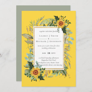 Boho Sunflower Sage Greenery Wedding