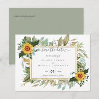 Boho Sunflower Sage Greenery Wedding