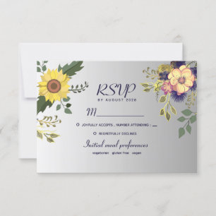 Boho Sunflower Wedding RSVP Card